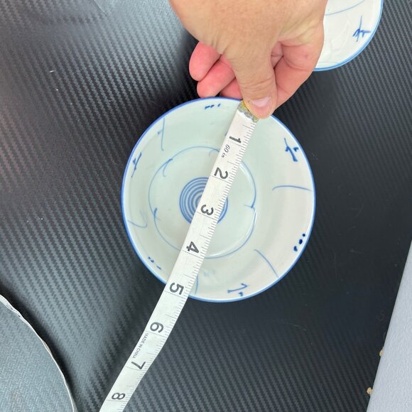 Vintage Chinese Porcelain Rice Bowls Set Of 2 White & Blue Ming Style - Picture 6 of 8